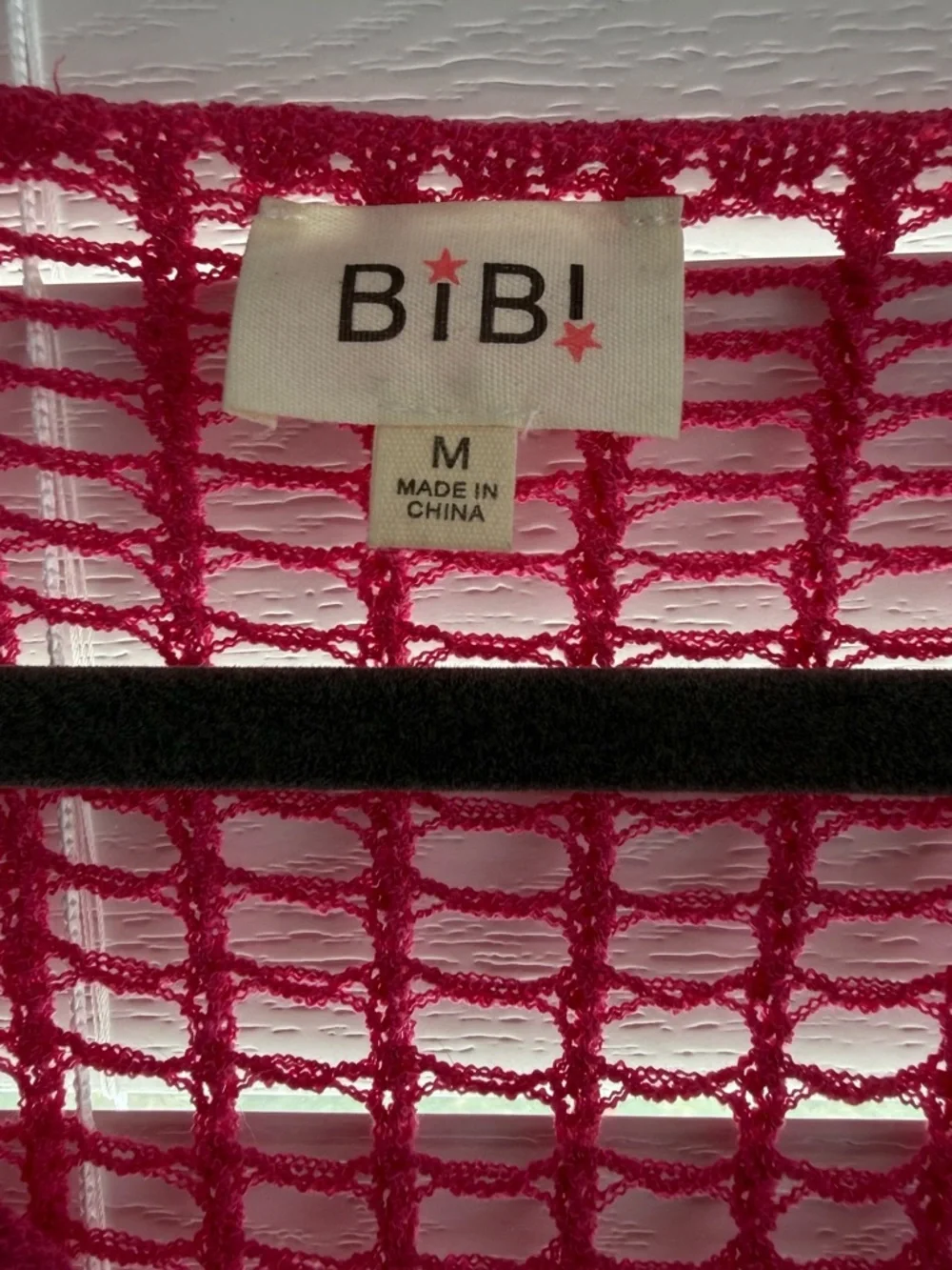 BiBi Open-Knit V-Neck Sweater - Deep Berry - Picture 3 of 4